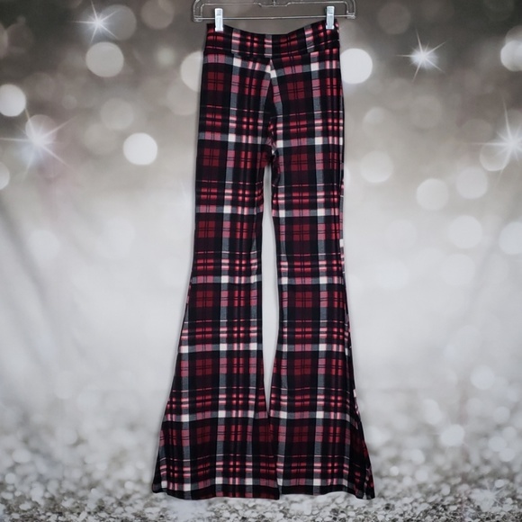 Plaid Bell Bottom Pants - Picture 2 of 4